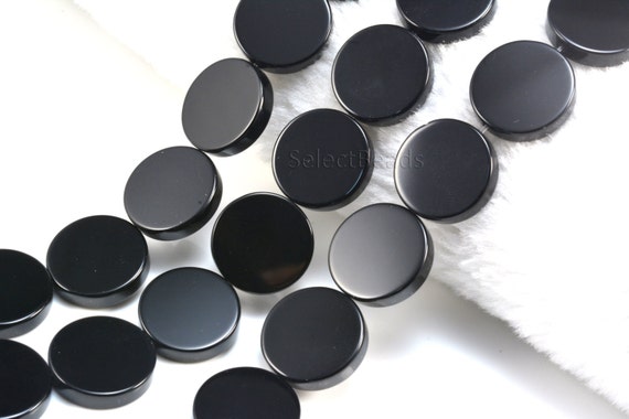 Natural Rondelle Facetado Negro Ágata Onyx piedras preciosas perlas para joyería haciendo 15/"