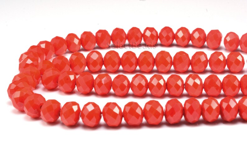 Red Glass Quartz Beads Red Crystal Quartz Rondelle Beads Etsy