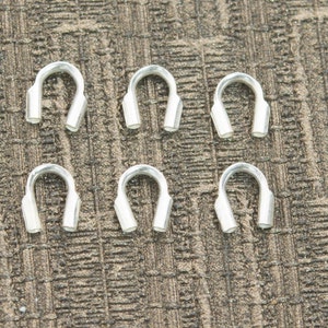 sterling silver wire protector - 925 silver wire guardian - beading wire protectors - cable thimble wire jewelry findings - U shape