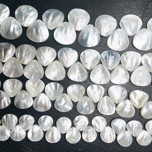mother of pearl teardrop beads - white shell briolette drop beads - natural sea shell beads wholesale - top drilled shell beads -15inch image 2