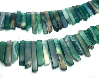 green agate slab graduation necklace - natural red carnelian jewelry beads - material for necklace   -15inch