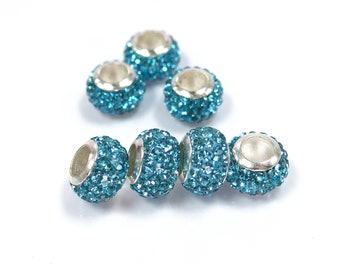 rhinestone  beads,11x7mm rondell beads, sparkle crystal beads,copper beads,copper beads,solid color Charm beads