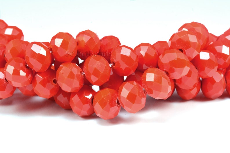 Red Glass Quartz Beads Red Crystal Quartz Rondelle Beads Etsy