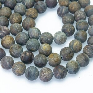 Matte bronzite round beads - natural bronzite gemstone beads - smooth round stone beads - jewelry making beads - 15 inch