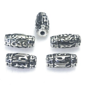 sterling silver OM rice beads antique sterling silver beads 925 genuine silver beads religious jewelry supplies jewelry making image 1