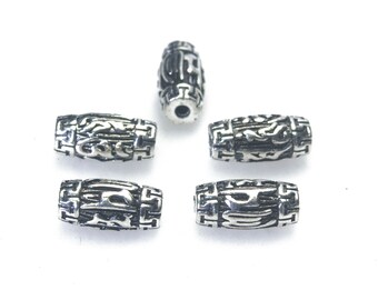 sterling silver OM rice beads - antique sterling silver beads - 925 genuine silver beads - religious jewelry supplies - jewelry making