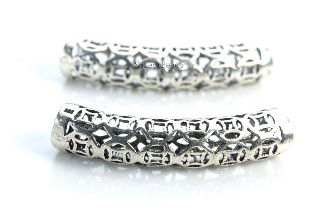 Bali sterling silver beads sterling silver tube beads Etsy