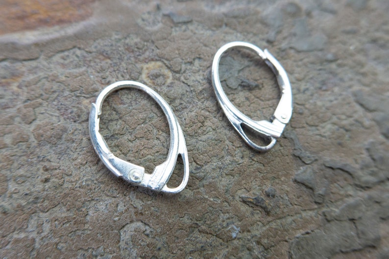 Sterling Silver Leverback Earring Hooks / Ear Wires - Jewelry Making Findings #51984 (2 Pieces)
