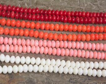 white coral beads - coral beads wholesale - white bamboo coral beads -  rondelle spacer beads - rondelle beads - size  4x6mm  -15inch
