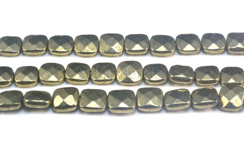 Filo Di Perle Grezze In Pirite Naturale – Facetate 8mm – Fatte A Mano – GEM-inside