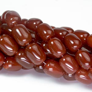 Cuentas de barril de cornalina roja, Cuentas de cornalina natural, Cuentas de tambor de ágata de cornalina, Piedra preciosa de cornalina roja, Piedra semipreciosa roja, 15 pulgadas