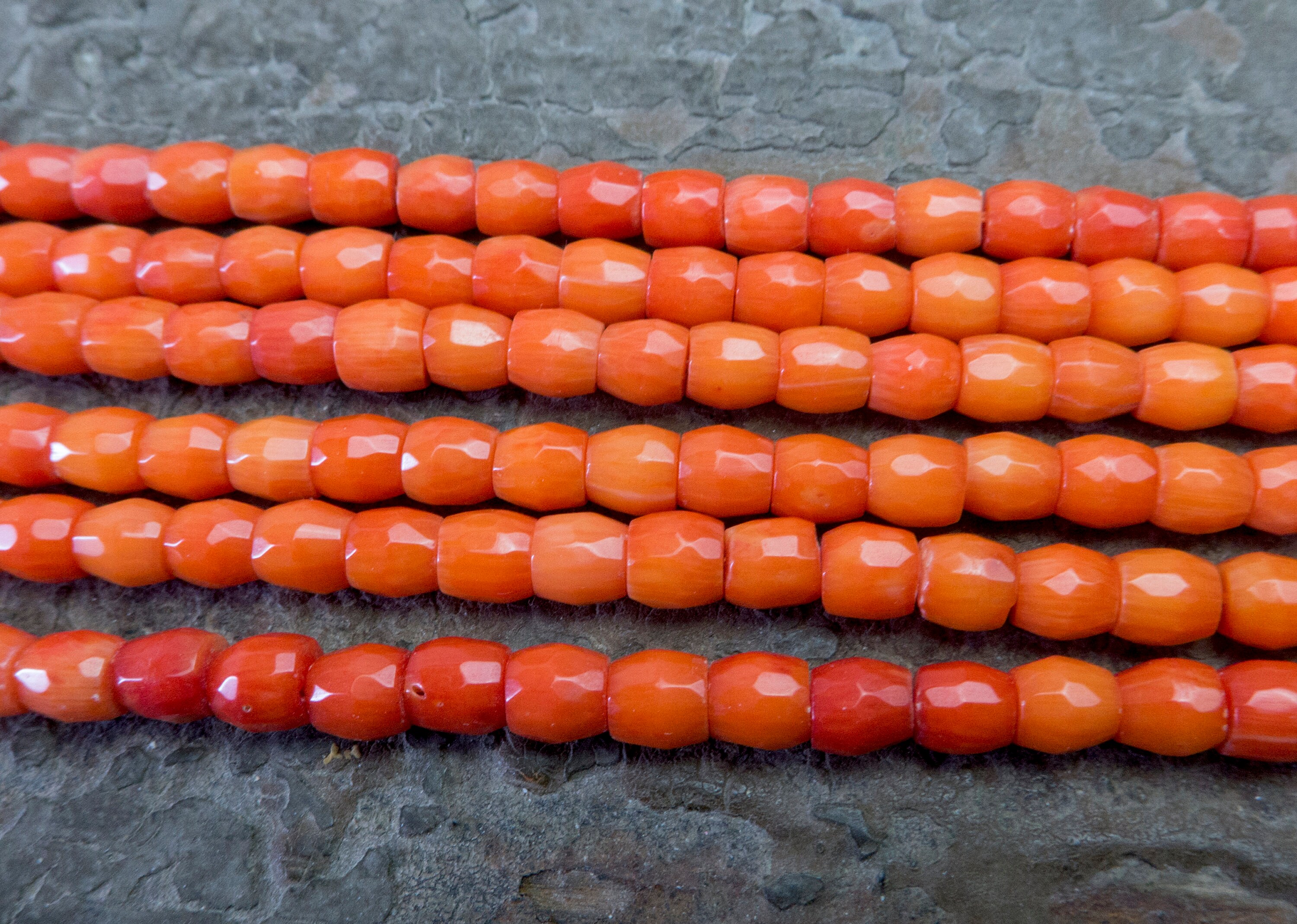 Faceted Pink Coral Beads Faceted Barrel Bamboo Coral Beads Etsy