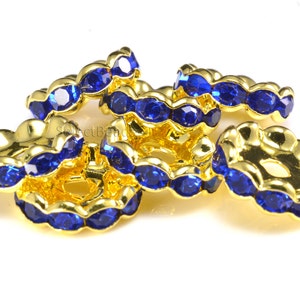 royal blue rhinestone spacers - rondelle crystal beads - wholesale spacer beads - wholesale jewelry making supplies - size4-12mm-100pcs