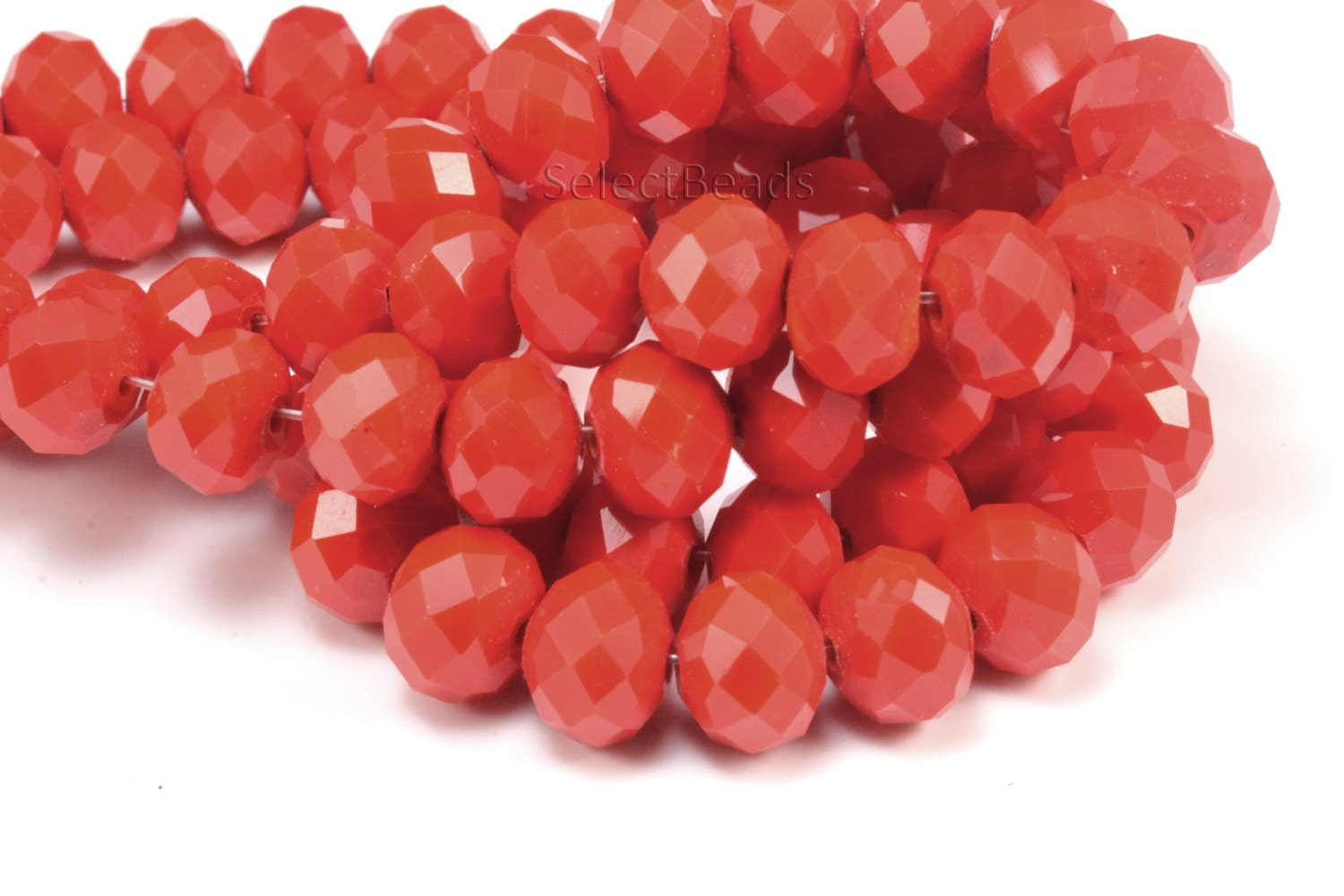 Red glass quartz beads red crystal quartz rondelle beads Etsy