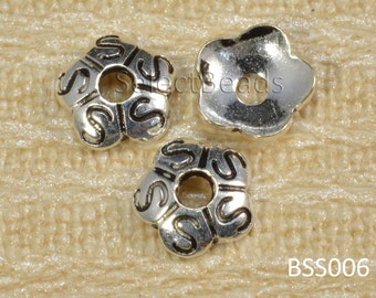 capuchon de perle, 925 bali sterling silver beadcap, 5mm, perle d’espacement, capuchon d’argent, charme en argent, perle d’argent sterling, connecteur de bijoux --50 pcs