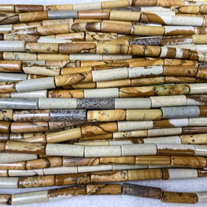 natural gemstone 4X13mm tube beads -  natural stone tubes - agate stone tubes for jewelry making - multi color stone tubes - rainblow tubes