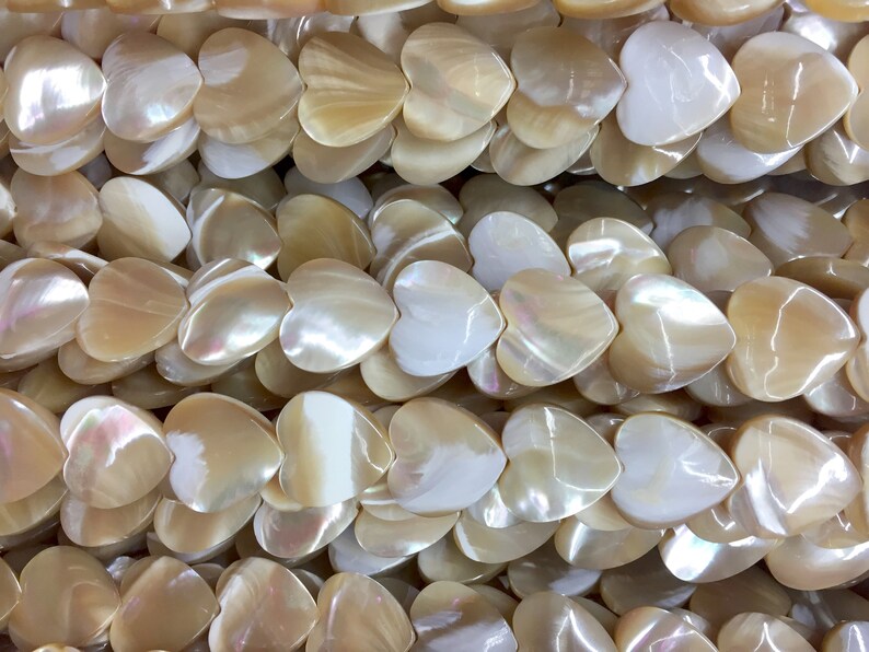 shell beads for jewelry making 12-20mm -15inch brown MOP heart beads natural sea shell beads mother of pearl puffy heart shape beads