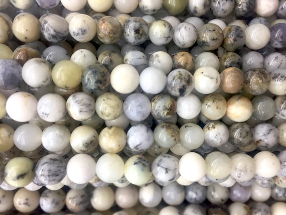 natural white opal beads - white gemstone beads - 8mm opal round beads - opal stone beads supplies - opal gem wholesale - 15 inch