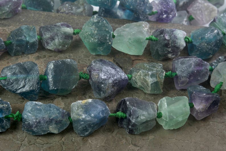 rainbow fluorite gemstone raw nuggets chunky natural fluorite beads rough gemstone beads gemstone nugget beads 15inch image 5