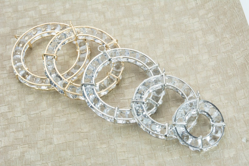 Clear Rhinestones Circle Pendants - Clear Crystal Round Circle Jewelry ...