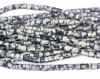 gemstone smooth tube beads - 6x8mm natural stone jewelry cylinders - stone beads supplies  for jewelry making - rainbow tube bead strands