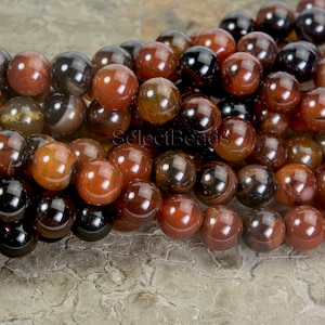 perline di agata rossa onirica, perline di pietra preziosa rotonde lisce, perline di pietre preziose all’ingrosso, perline e materiali per l’artigianato, filo da 15 pollici