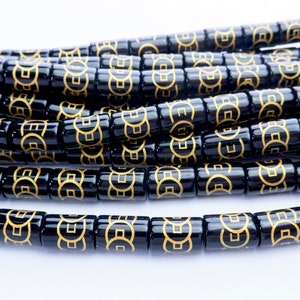 black onyx tube beads - black gemstone cylinder beads - gemstone tube beads - jewelry making tubes - 8x12mm tubes -8x16mm tube -15 inch