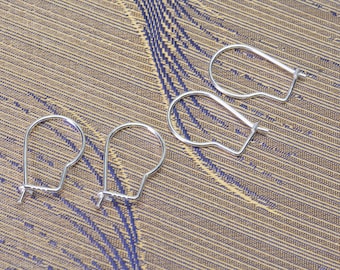 sterling silver ear wires - earring blanks - sterling silver ear hooks - 925 silver earring findings - earrings supplies - jewelry findings