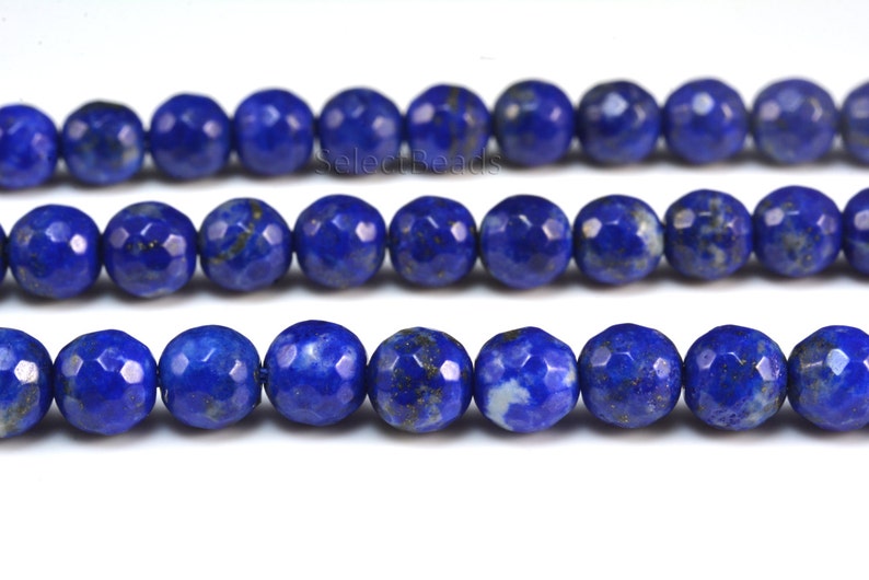 natural lapis lazuli beads blue stone lapis lazuli lapis lazuli gemstone royal blue beads faceted round beads size 4-10mm 15inch image 2