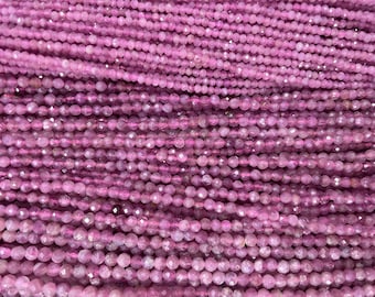 red tourmaline faceted round beads - small tourmaline beads - 2mm to 5mm faceted tourmaline -  genuine tourmaline - red gems -naturalstone