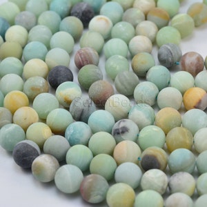 amazonite, matte round bead 12mm, frosty bead, blue, round, stone bead, gemstone bead, beading, jewelry bead, jewelry supply, jewelry making image 5