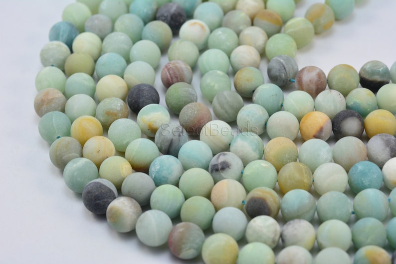 amazonite, matte round bead 12mm, frosty bead, blue, round, stone bead, gemstone bead, beading, jewelry bead, jewelry supply, jewelry making image 5