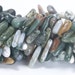 Indian agate stick beads - green gemstone spike beads for necklace - tumbled stone beads - stick jewelry beads supplies- 15inch