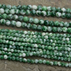 green spot jasper spacer beads - green gemstone beads - semiprecious stone beads - 2mm green beads - 3mm jasper beads  -15inch
