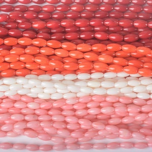 dyed red coral  - colored bamboo coral beads - natural bamboo coral beads - coral beads wholesale - red rice beads -  bicone beads - 15 inch