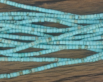 blue magnesite turquoise heishi beads - soft green magnesite spacer beads - dyed Chinese white magnesite beads - jewelry beads supplies