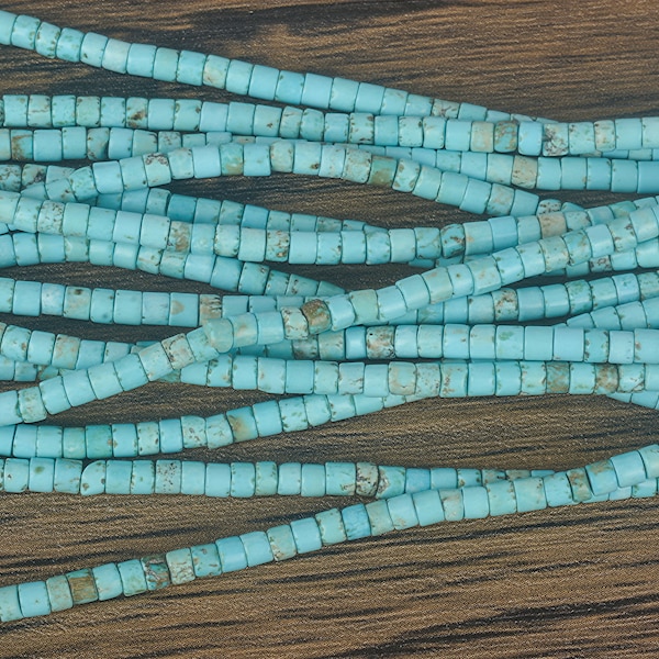 Perles heishi turquoises en magnésite bleue - Perles d'espacement en magnésite verte douce - Perles de magnésite blanches de Chine teintes - Fournitures de bijoux en perles