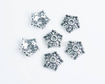 sterling silver beadcap- -sterling silver end caps - bead caps for jewelry making -sterling silver filigree findings -7.5mm beadcaps-10pcs