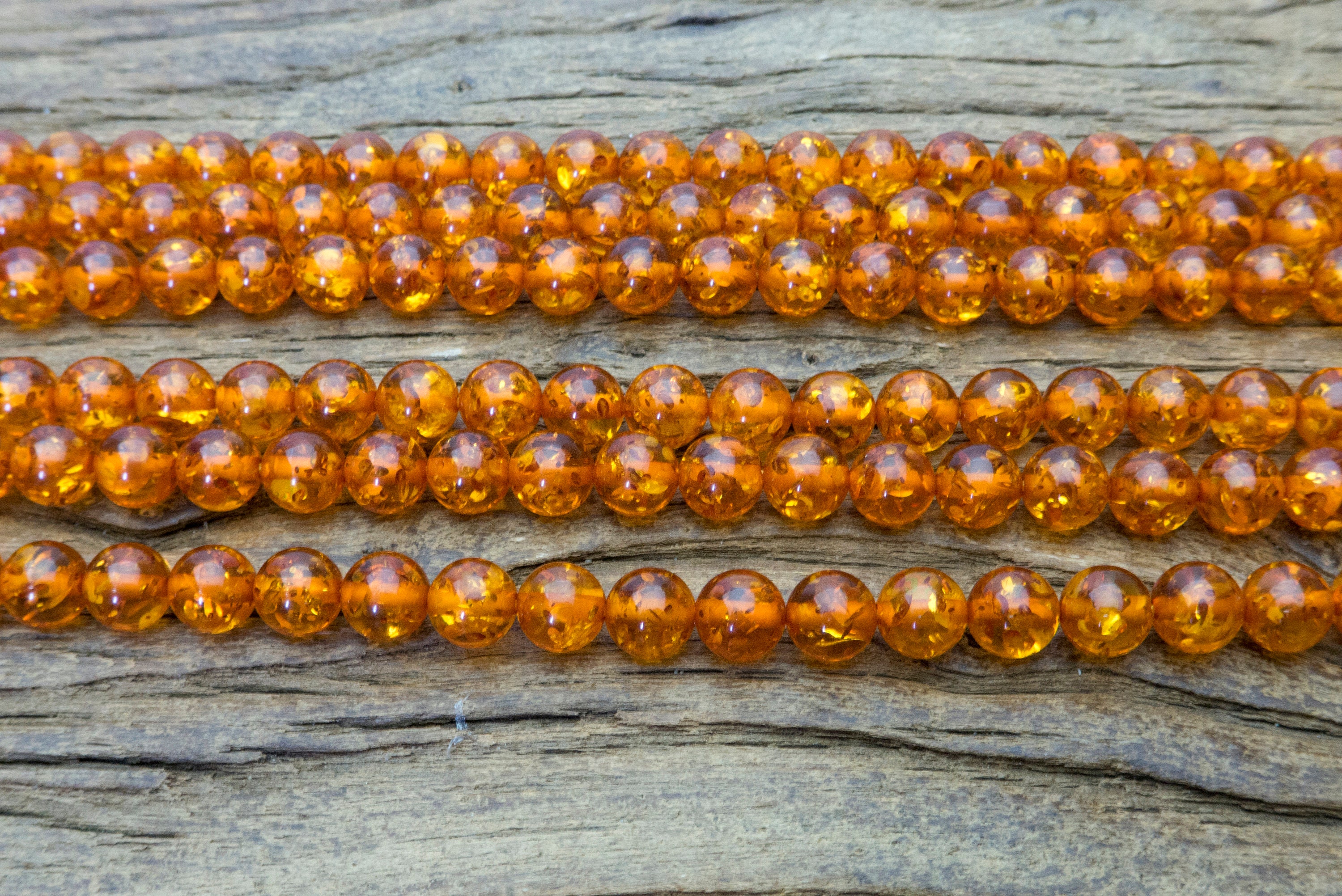 Round Yellow Artificial Amber Resin Loose Beads  6/8/10/12/14/16/18/20/25/30mm