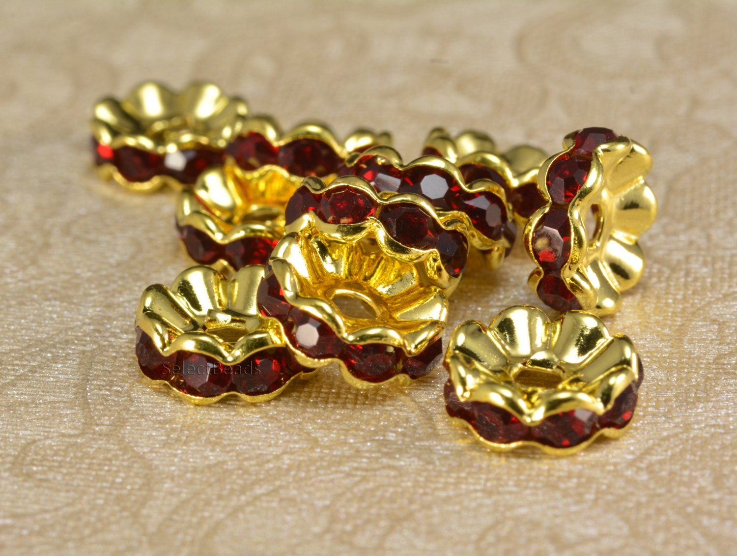 Faceted Natural Red Garnet Rondelles