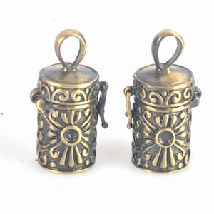 brass locket - bronze finish pure brass lockets - cylinder metal pendant - perfume hair holding lockets - small cute lockets
