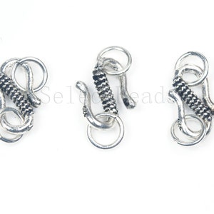 sterling silver S hook clasps - clasps for jewelry making - s clasps for jewellery - sterling silver jewelry supplies - 3 sets