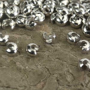 Perline a crimpare in ottone, perline placcate, perline a crimpare in metallo - 100 pezzi