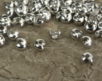 perles de couverture de sertissage en laiton - perles de couverture plaquées - perles de sertissage en métal -100 pcs