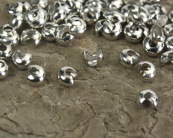 Messing Crimp Cover Perlen - plattierte Cover Perlen - Metall Crimp Perlen -100 Stk