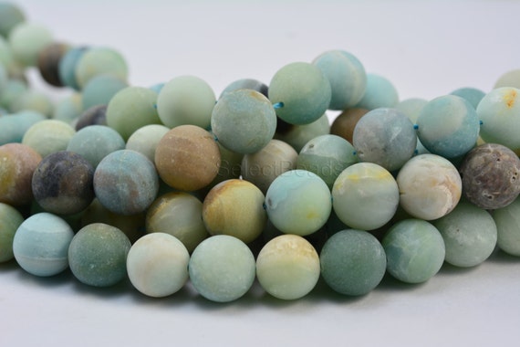 Piedras Preciosas Naturales colorido Amazonita Redonda Con Cuentas De 4 mm 6 mm 8 mm 10 mm 12 mm 14 mm 16/"