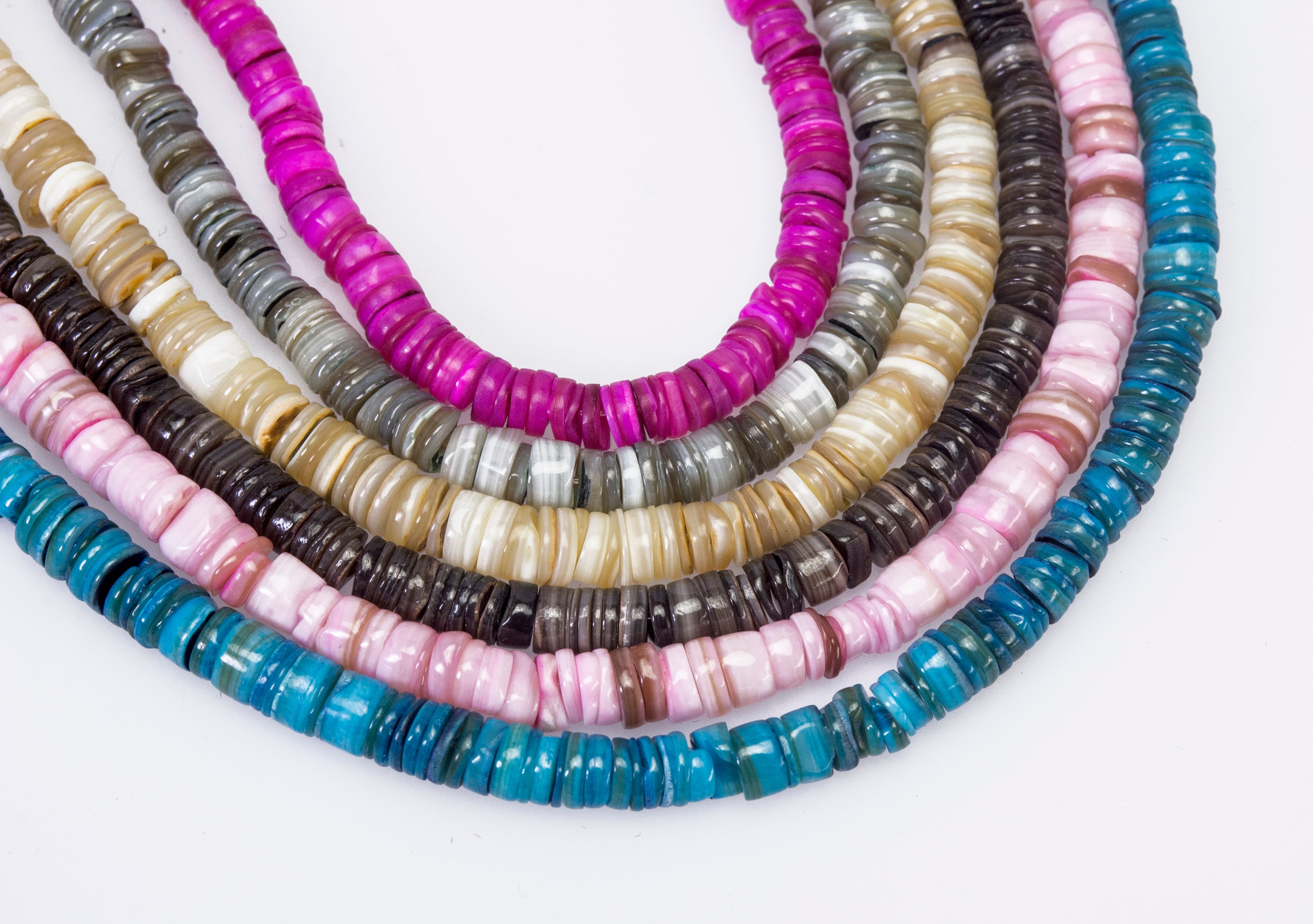 Heishi Shell Beads Dyed MOP Spacers Thin Beach Style Beads Etsy