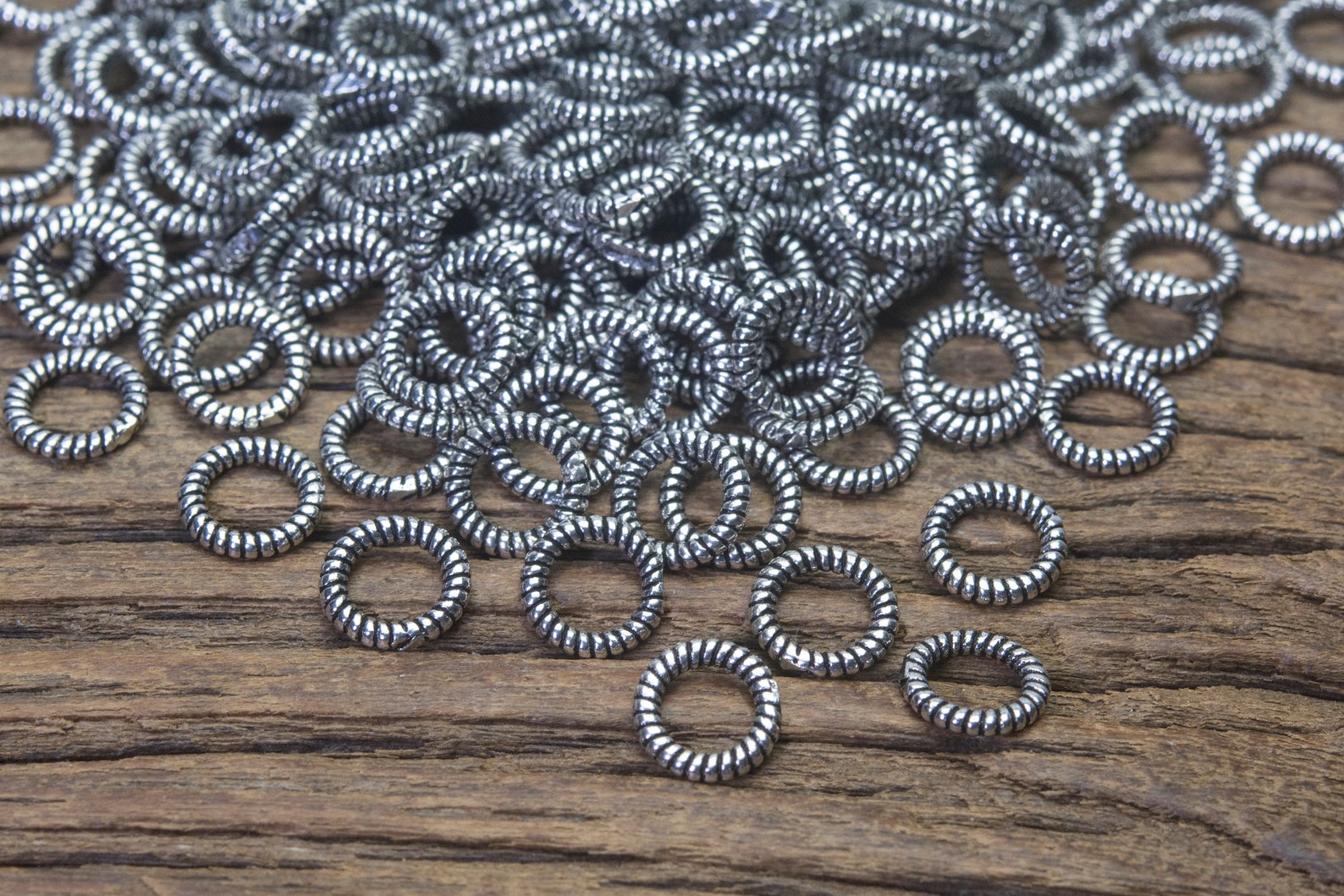 Sterling Silver Coiled Jump Rings - 925 Genuine Silver Closed Rings ...
