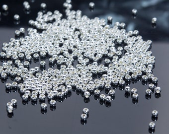sterling silver spacers - sterling silver round beads -  spacer beads for jewelry making - silver beads -  925 silver beads -2-10mm beads
