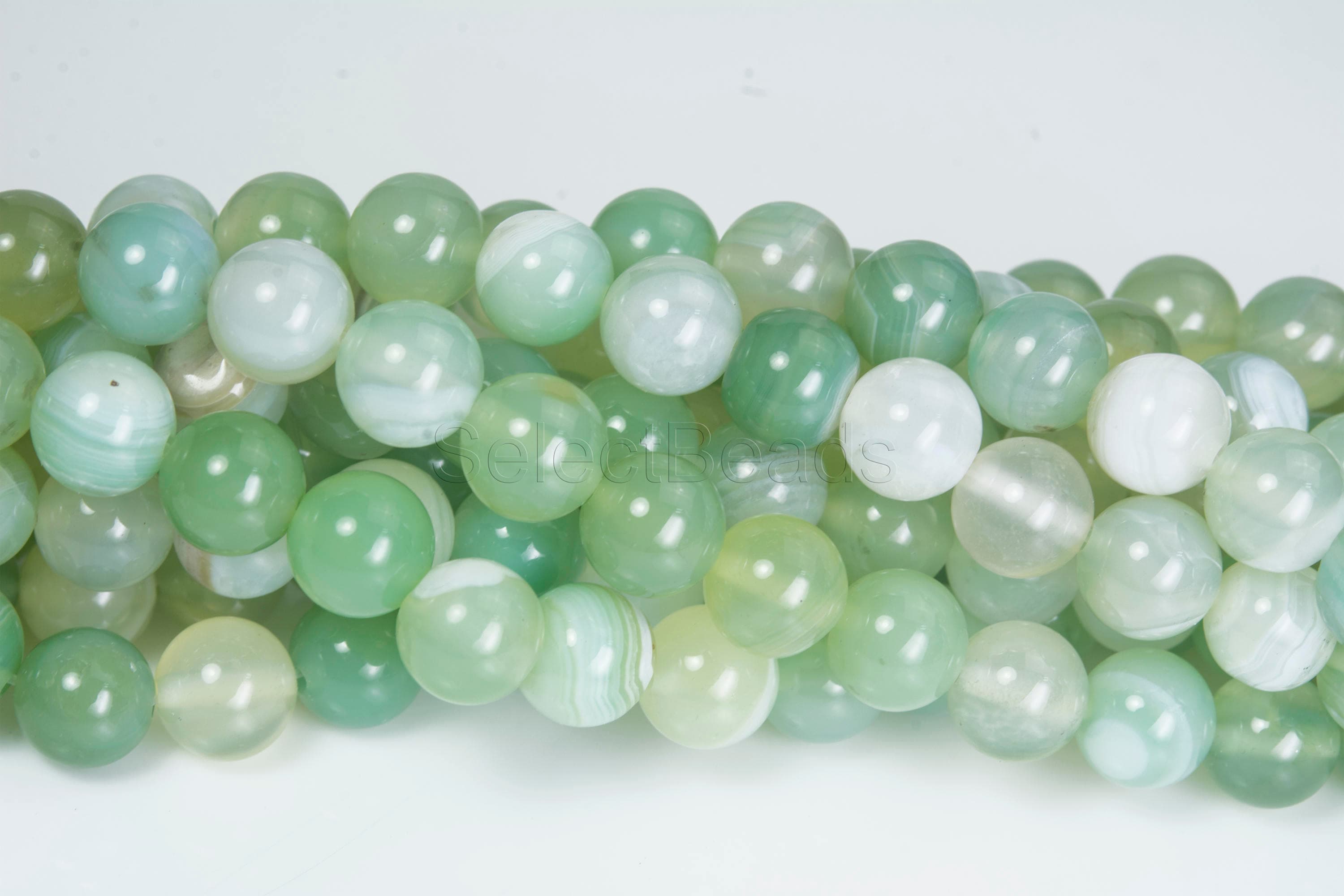 Green agate beads top